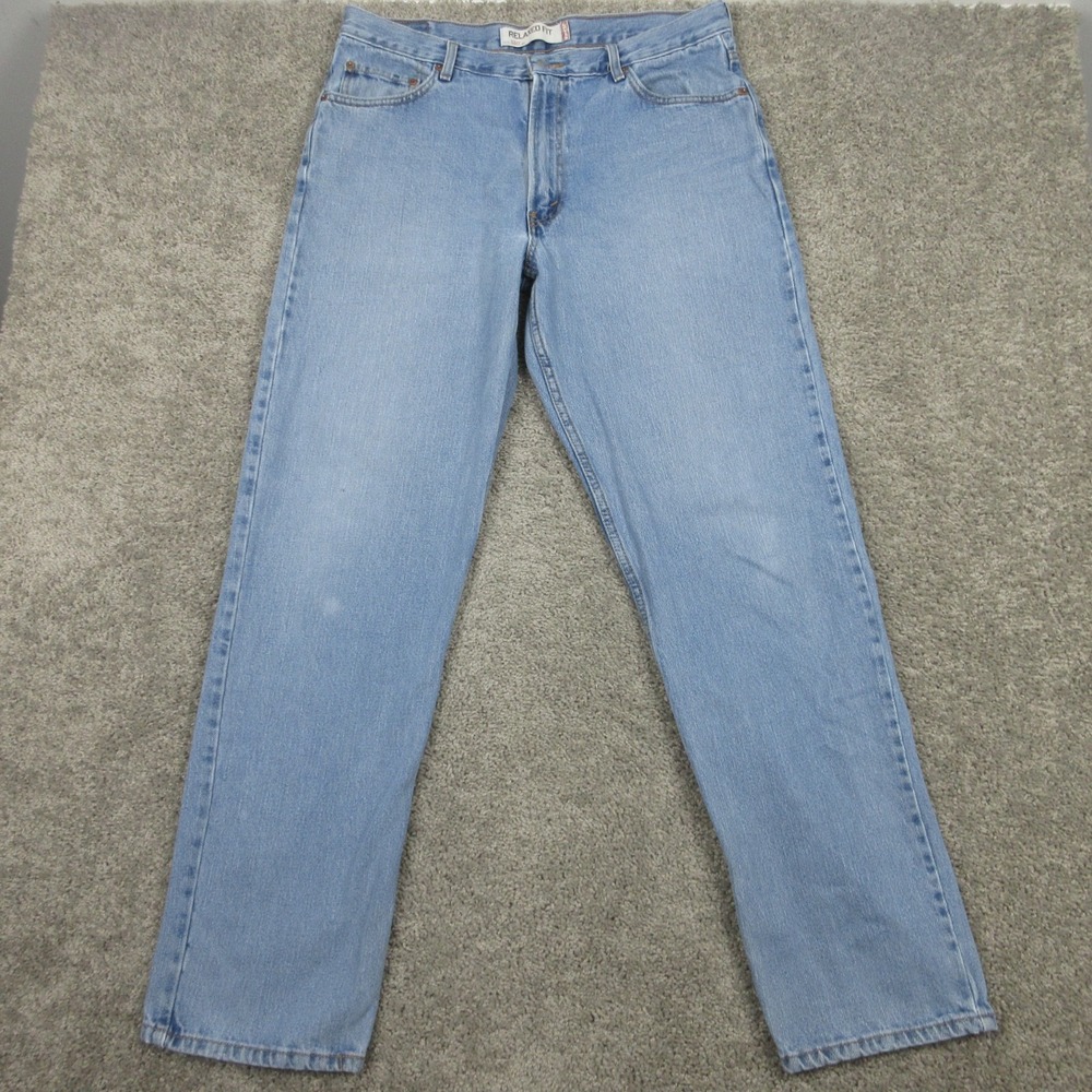 Levis Jeans Mens 36x34 Blue 550 Relaxed Tapered Light Wash Denim Pants Y2K